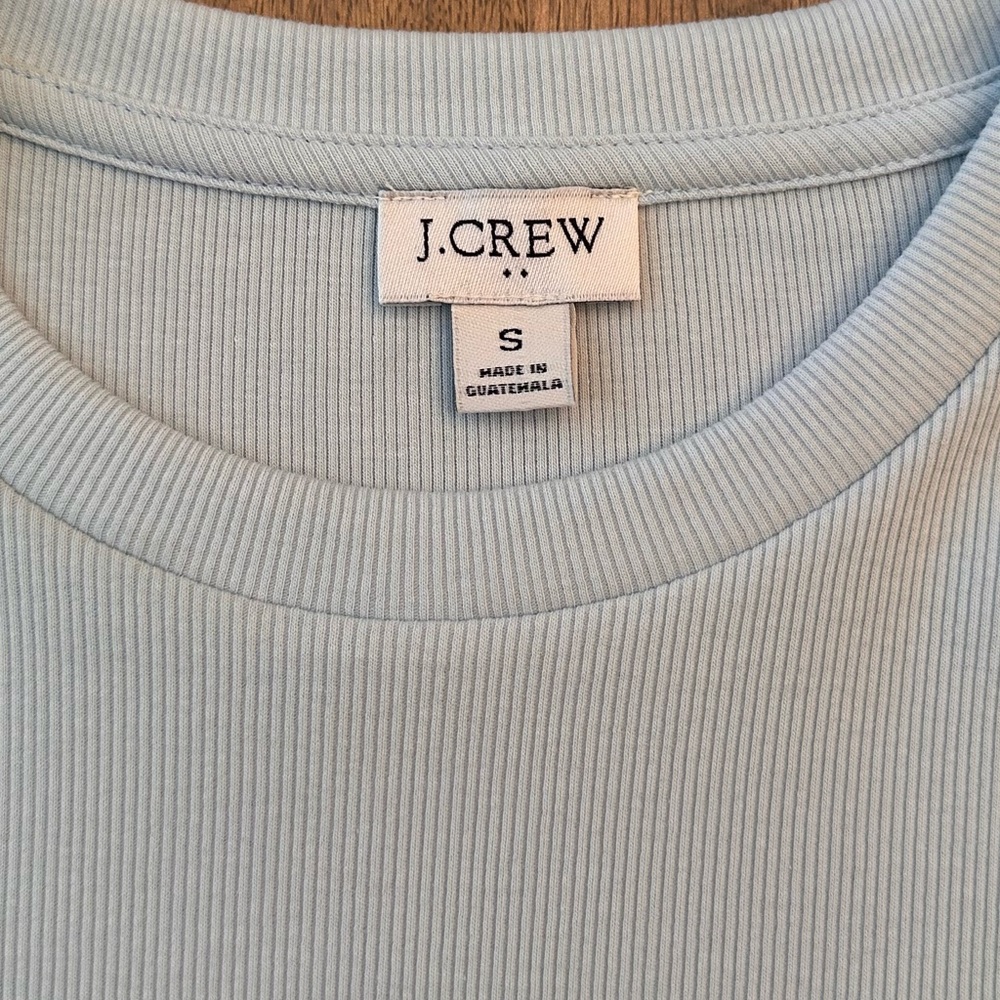NEW J. Crew Factory Cropped Crewneck Baby Ribbed Tee (Size Small) - Picture 3 of 6